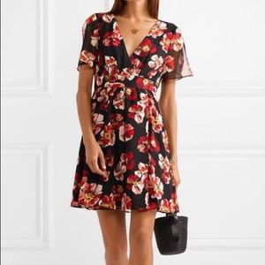 NWT Madewell Black Floral Chiffon Dress